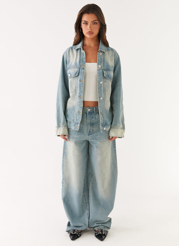 peppermayo Peppermayo Exclusive - Maxwell Denim Jacket - Washed Blue