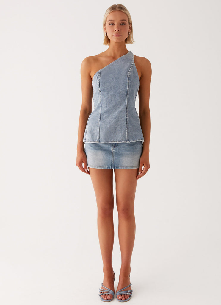 Peppermayo Peppermayo Exclusive - Maysa Low Rise Mini Skirt - Blue