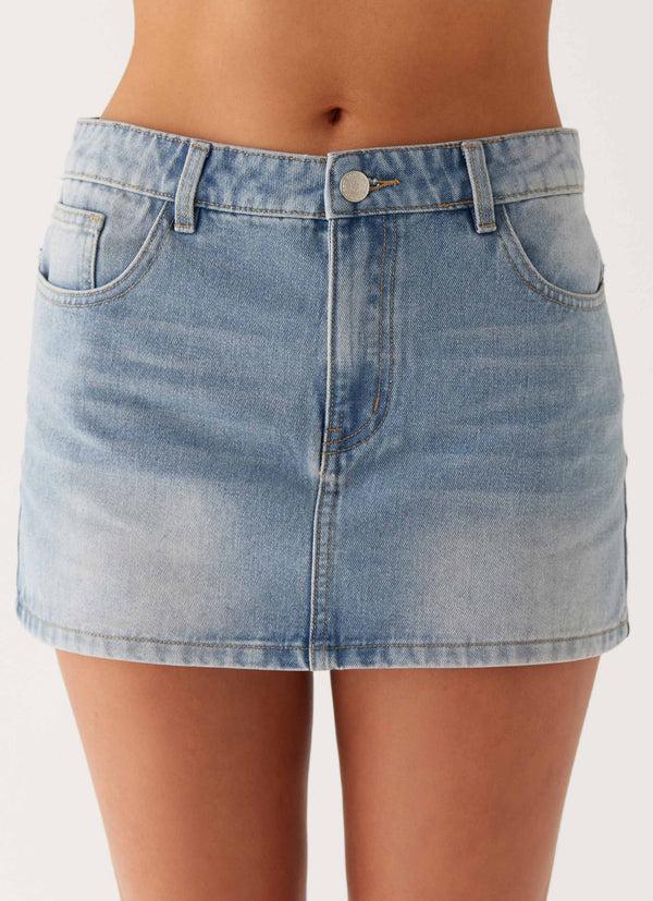 peppermayo Peppermayo Exclusive - Maysa Low Rise Mini Skirt - Blue