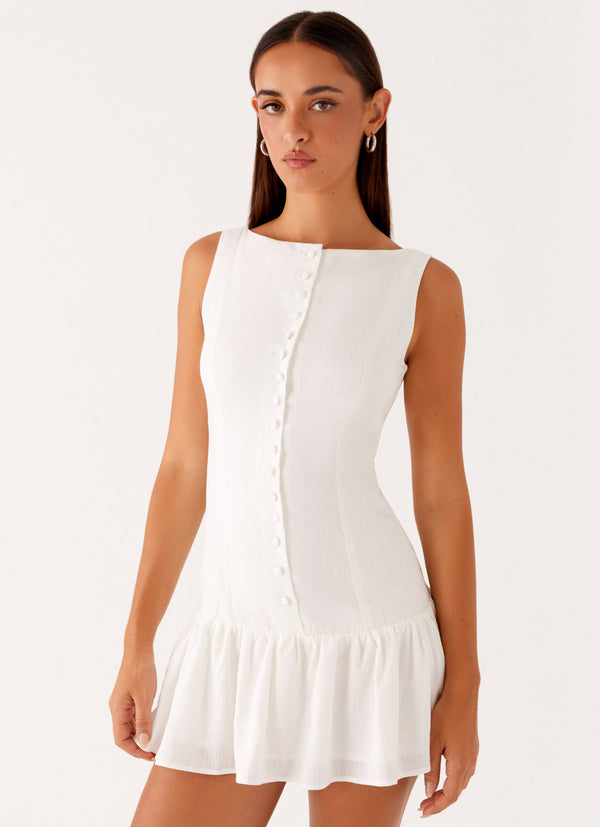 peppermayo Peppermayo Exclusive - Meggie Linen Mini Dress - White