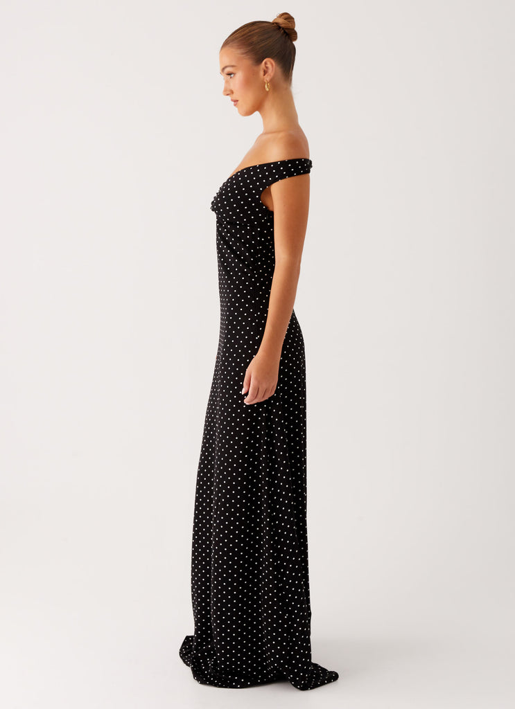 Peppermayo Peppermayo Exclusive - Melany Maxi Dress - Black Polka Dot