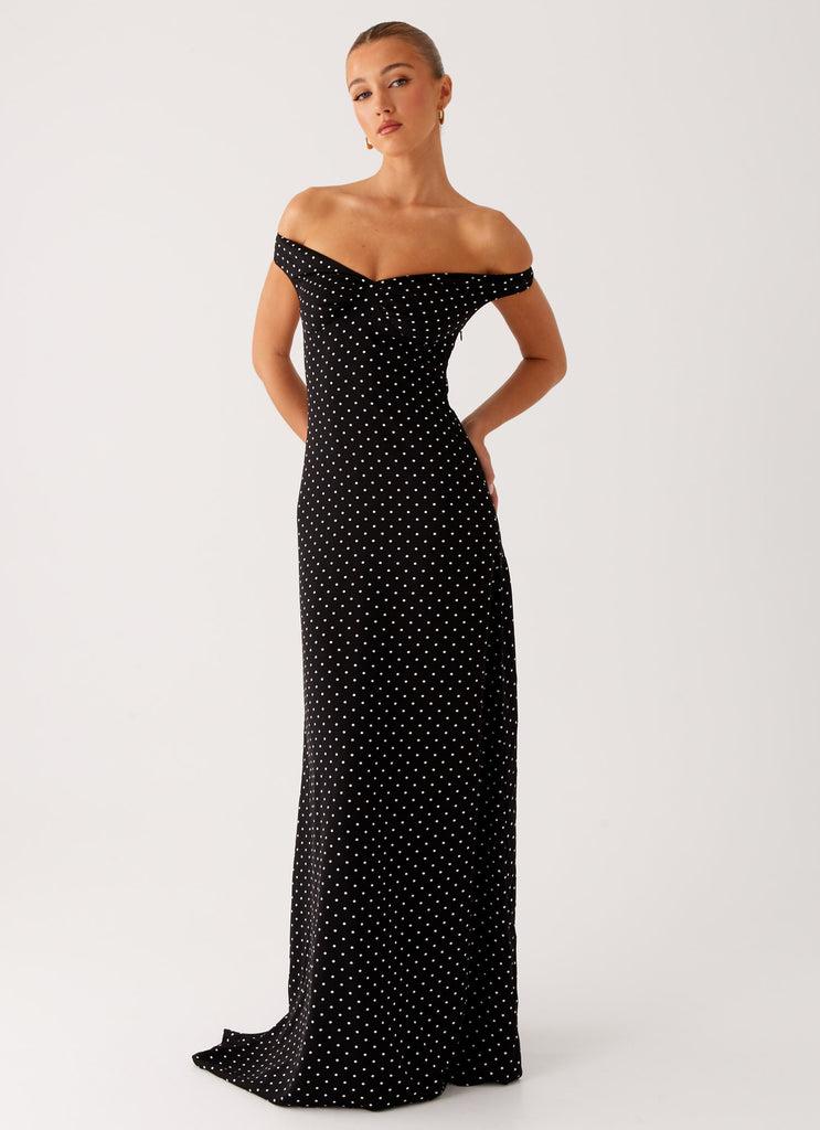 Peppermayo Peppermayo Exclusive - Melany Maxi Dress - Black Polka Dot