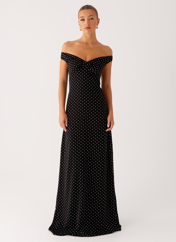 peppermayo Peppermayo Exclusive - Melany Maxi Dress - Black Polka Dot