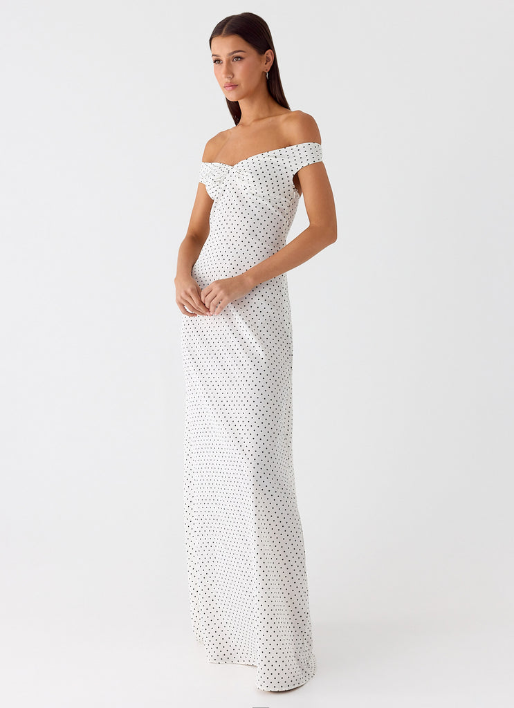 Peppermayo Peppermayo Exclusive - Melany Maxi Dress - White Polkadot