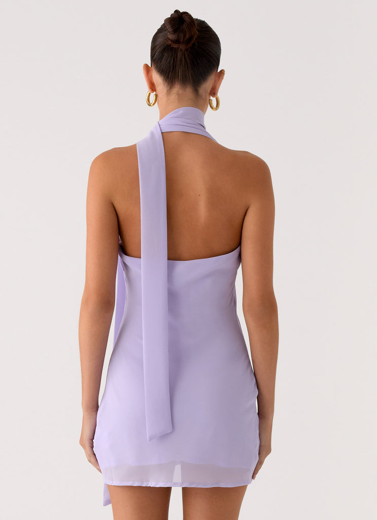 Peppermayo Peppermayo Exclusive - Melisande Scarf Neck Mini Dress - Lavender