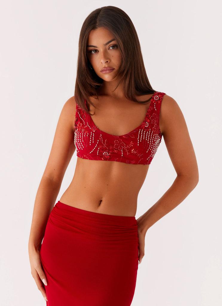 Peppermayo Peppermayo Exclusive - Mercer Sequin Bralette - Red