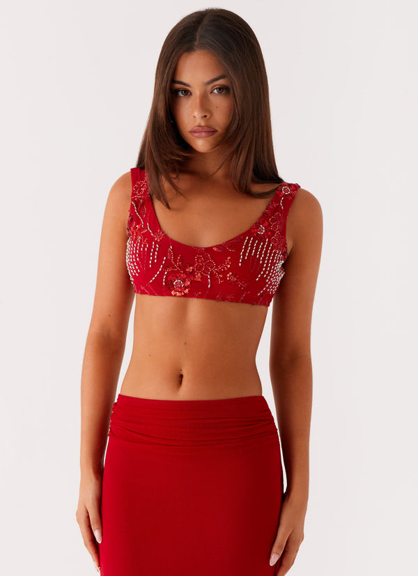 peppermayo Peppermayo Exclusive - Mercer Sequin Bralette - Red