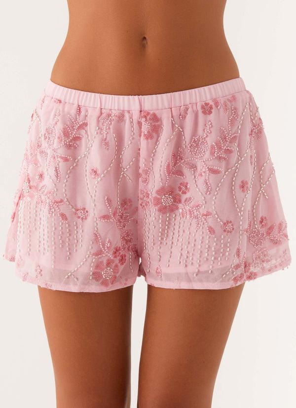 peppermayo Peppermayo Exclusive - Mercer Sequin Mini Shorts - Pink