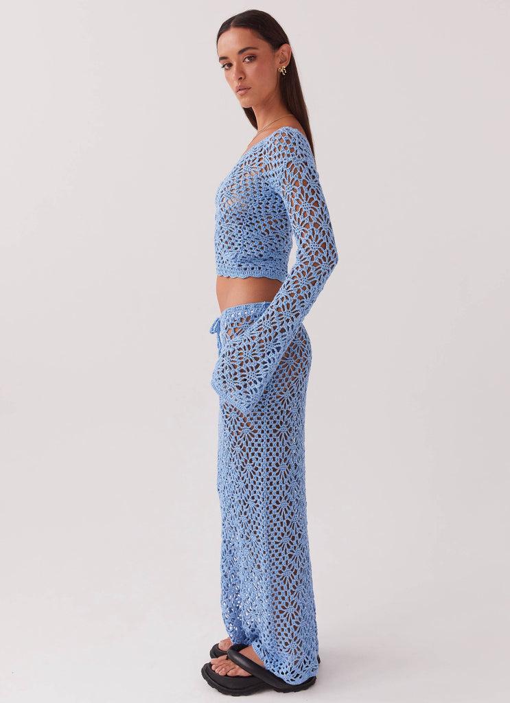 Peppermayo Peppermayo Exclusive - Merliah Crochet Maxi Skirt - Blue
