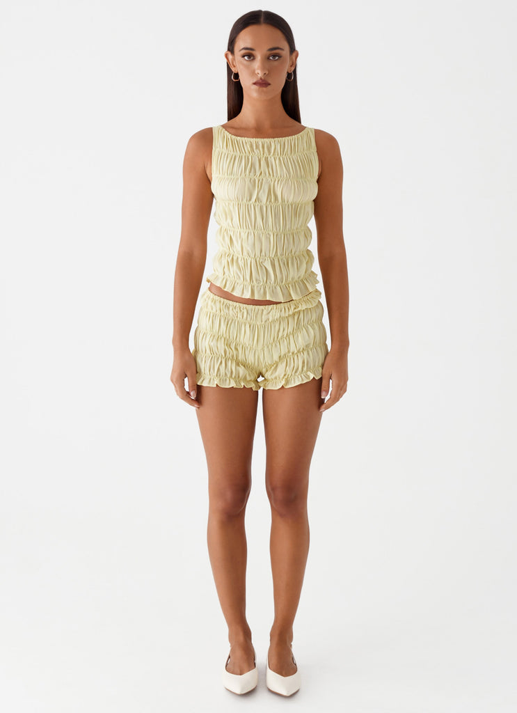 Peppermayo Peppermayo Exclusive - Messina Ruched Tank Top - Yellow