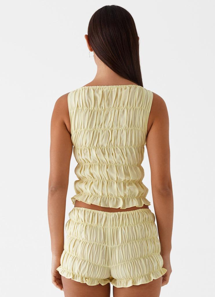 Peppermayo Peppermayo Exclusive - Messina Ruched Tank Top - Yellow