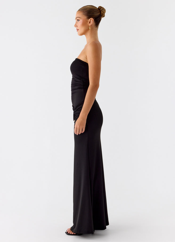 Peppermayo Peppermayo Exclusive - Metal Heart Strapless Maxi Dress - Black
