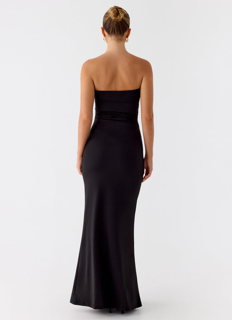 Peppermayo Peppermayo Exclusive - Metal Heart Strapless Maxi Dress - Black