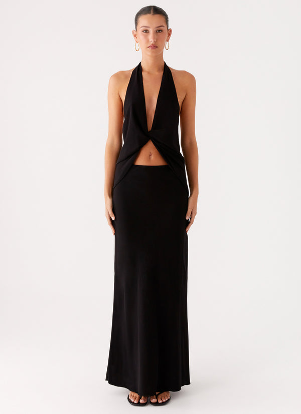 peppermayo Peppermayo Exclusive - Michaella Chiffon Maxi Skirt - Black