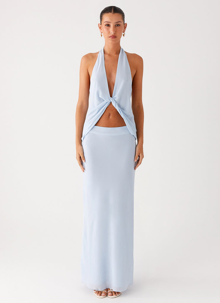 Peppermayo Peppermayo Exclusive - Michaella Chiffon Twist Top - Blue