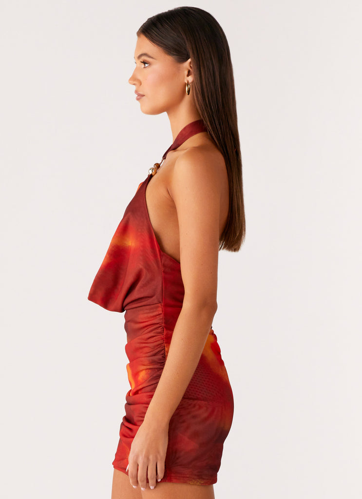 Peppermayo Peppermayo Exclusive - Midnight Ember Mini Dress - Scarlet Blur