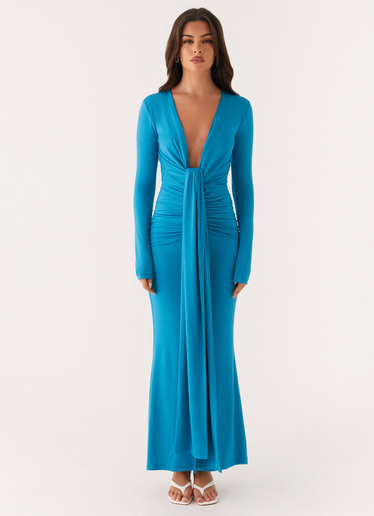 Peppermayo Peppermayo Exclusive - Miesha Long Sleeve Maxi Dress - Blue