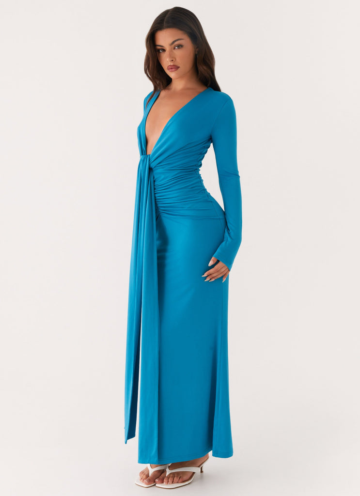 Peppermayo Peppermayo Exclusive - Miesha Long Sleeve Maxi Dress - Blue