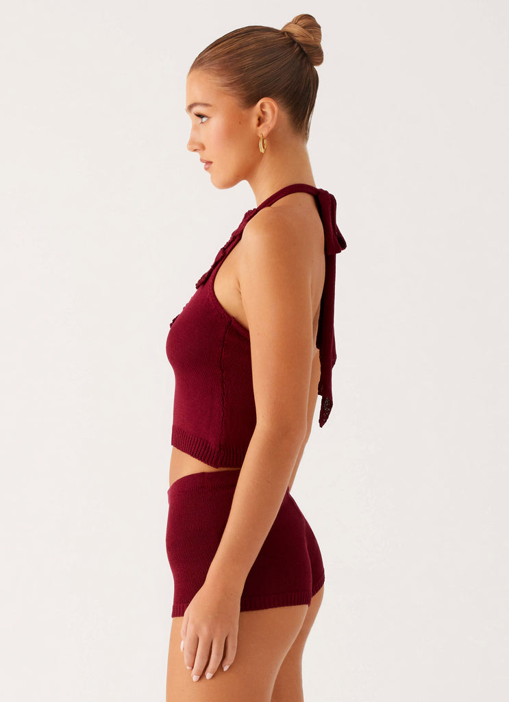 Peppermayo Peppermayo Exclusive - Miffy Crochet Top - Maroon