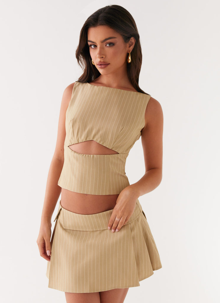 Peppermayo Peppermayo Exclusive - Miki Mini Skirt - Beige Stripe