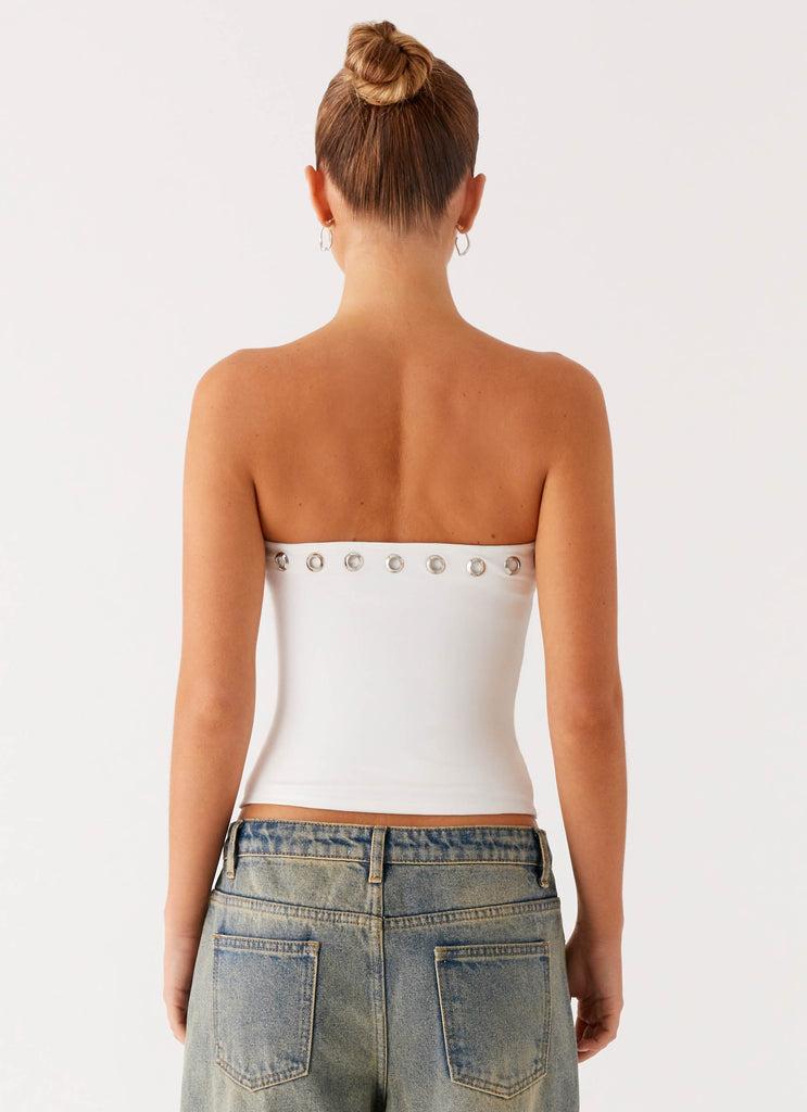 Peppermayo Peppermayo Exclusive - Miku Eyelet Strapless Top - White