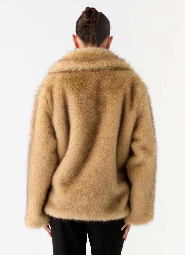 Peppermayo Peppermayo Exclusive - Milika Faux Fur Coat - Beige