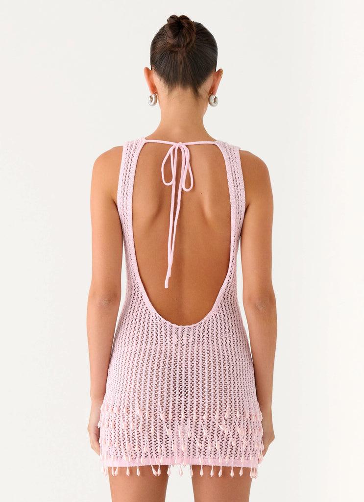 Peppermayo Peppermayo Exclusive - Miracle Beaded Crochet Mini Dress - Pink