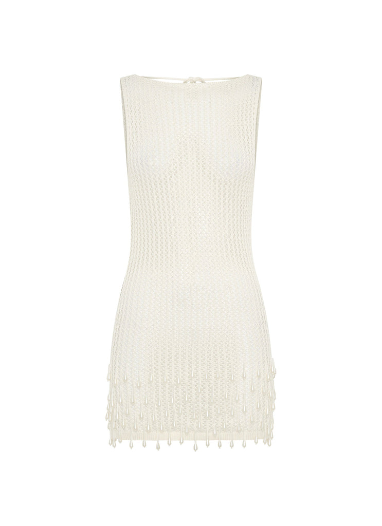 Peppermayo Peppermayo Exclusive - Miracle Beaded Crochet Mini Dress - Ivory