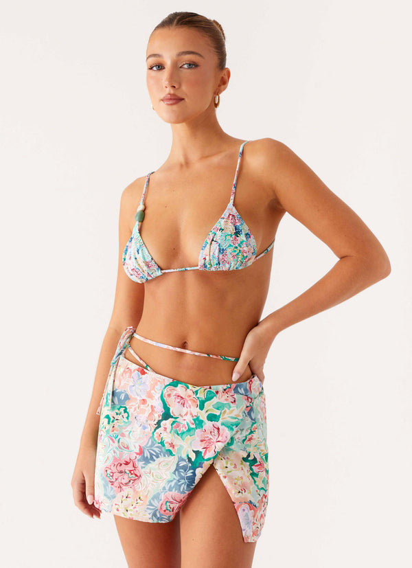 peppermayo Peppermayo Exclusive - Miradelle Wrap Mini Skirt - Santorini Floral