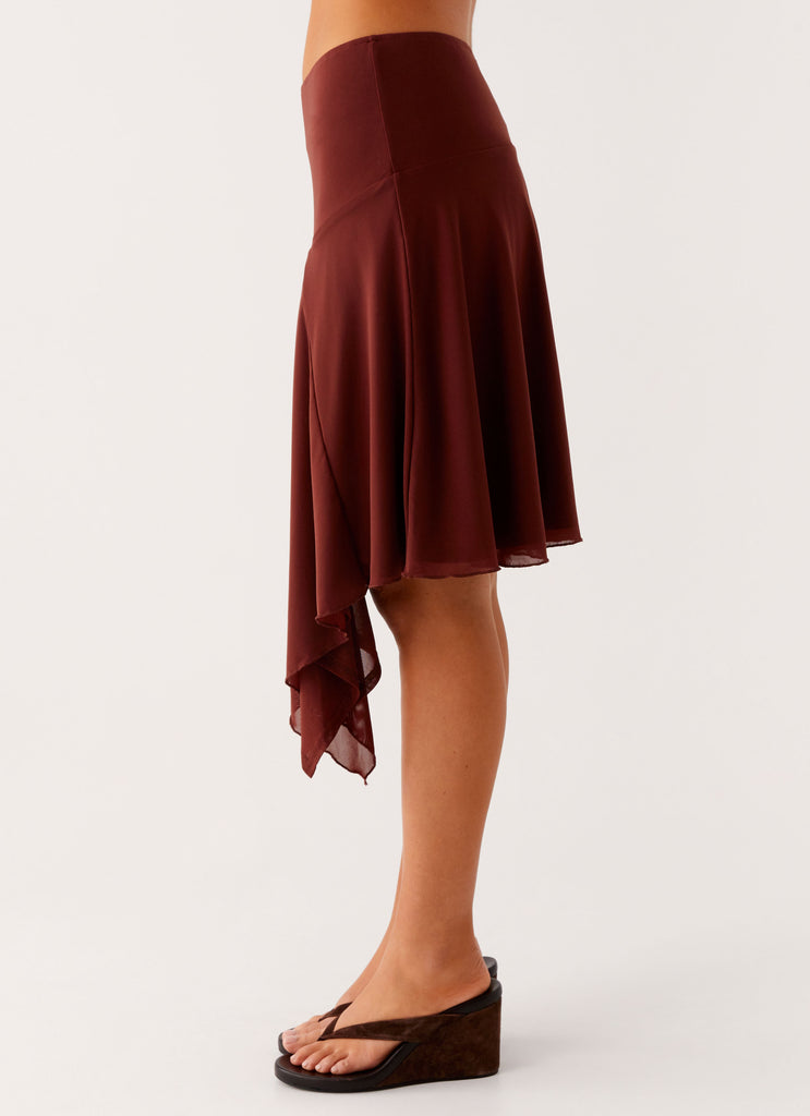 Peppermayo Peppermayo Exclusive - Mirage Midi Skirt - Chocolate