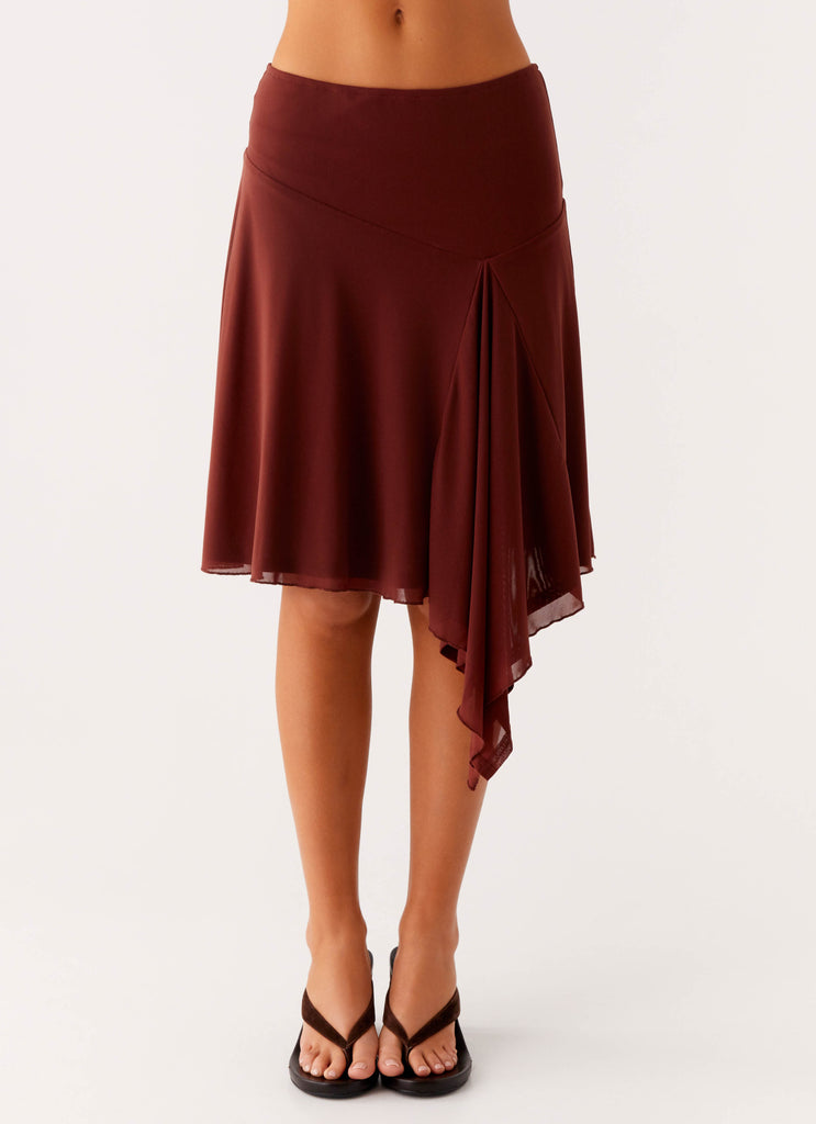 Peppermayo Peppermayo Exclusive - Mirage Midi Skirt - Chocolate