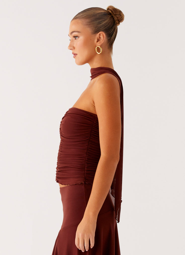 Peppermayo Peppermayo Exclusive - Mirage Scarf Top - Chocolate