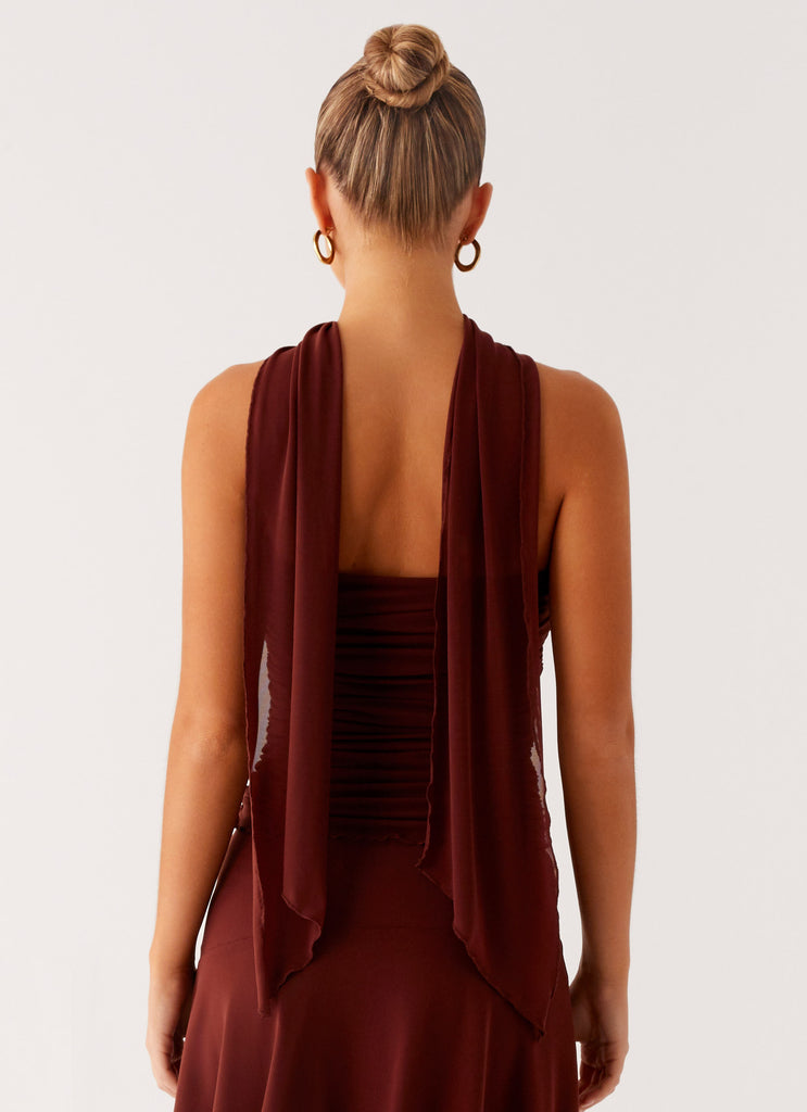 Peppermayo Peppermayo Exclusive - Mirage Scarf Top - Chocolate