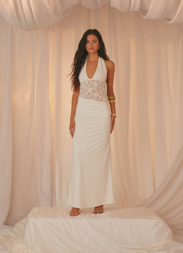 peppermayo Peppermayo Exclusive - Miri Halter Maxi Dress - Ivory