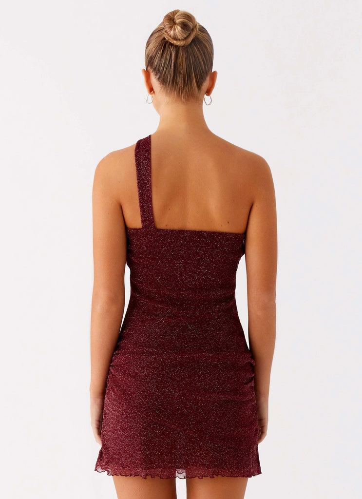 Peppermayo Peppermayo Exclusive - Misty Mesh Mini Dress - Maroon