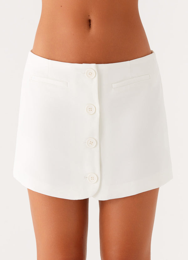 peppermayo Peppermayo Exclusive - Mixie Low Rise Mini Skirt - Ivory