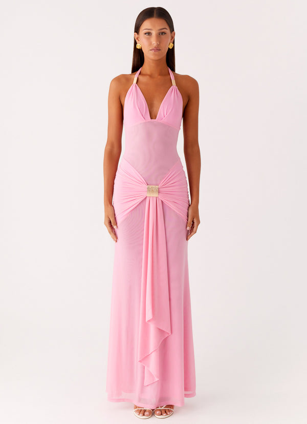 peppermayo Peppermayo Exclusive - Miyah Halter Hardware Maxi Dress - Baby Pink