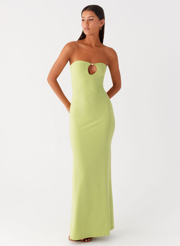 peppermayo Peppermayo Exclusive - Moara Cut Out Maxi Dress - Lime Green