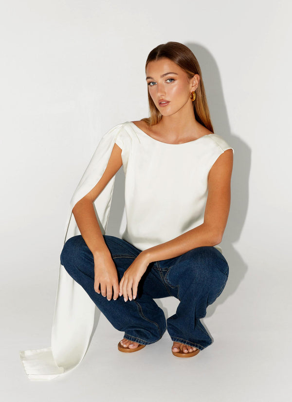 peppermayo Peppermayo Exclusive - Mojito Cowl Top - Ivory