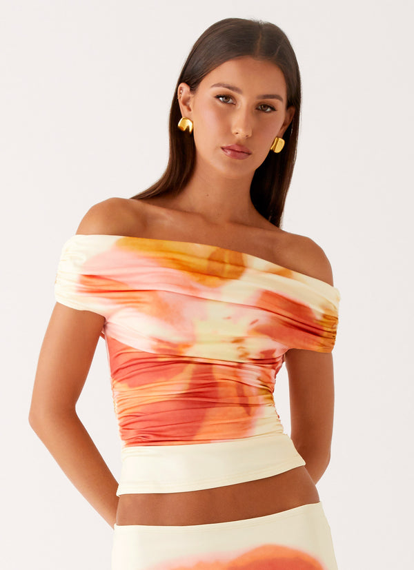 peppermayo Peppermayo Exclusive - Moka Off Shoulder Top - Mimosa Blossom