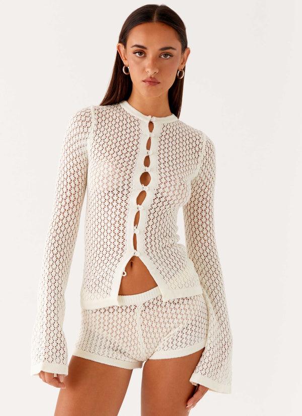 peppermayo Peppermayo Exclusive - Molly Crochet Mini Shorts - Ivory