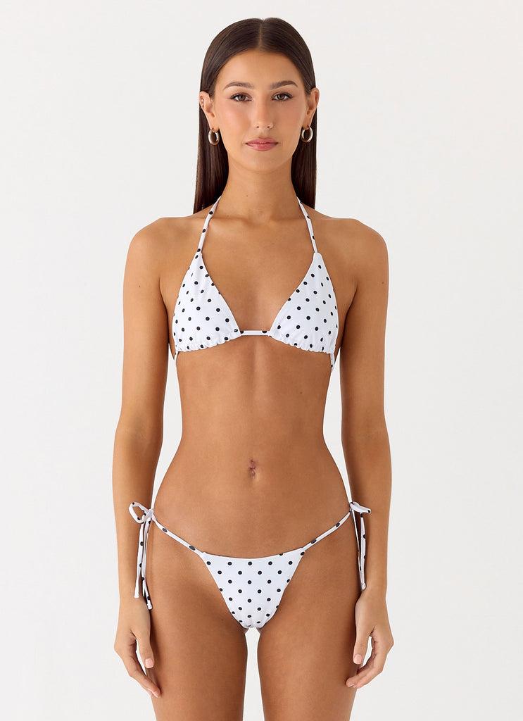 Peppermayo Peppermayo Exclusive - Mommae Halter Bikini Top - White Polkadot