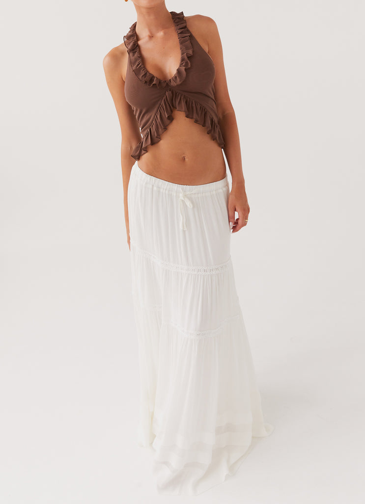Peppermayo Peppermayo Exclusive - Moonstone Tiered Maxi Skirt - White