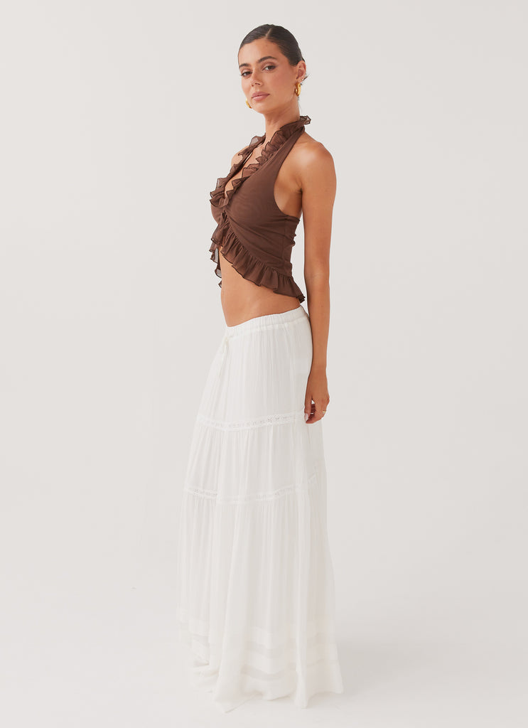 Peppermayo Peppermayo Exclusive - Moonstone Tiered Maxi Skirt - White