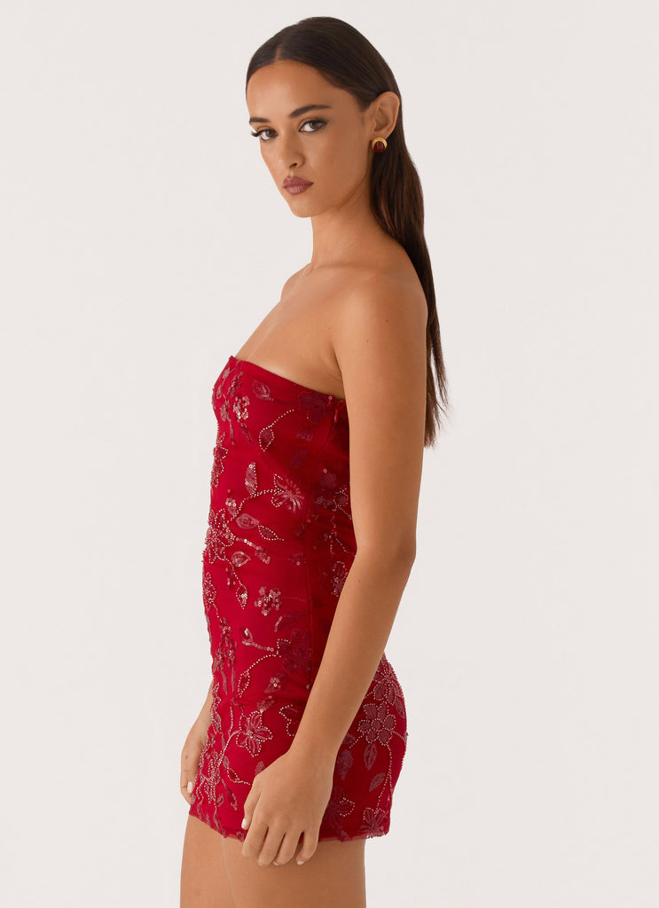 Peppermayo Peppermayo Exclusive - Moorey Beaded Mini Dress - Red