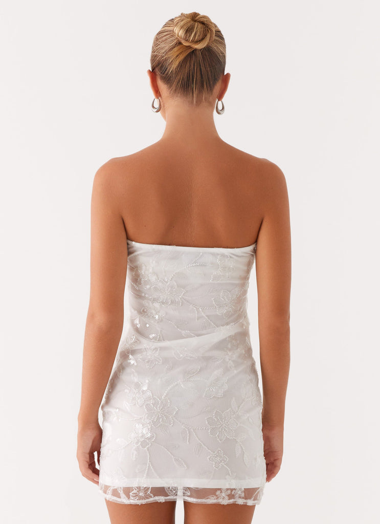 Peppermayo Peppermayo Exclusive - Moorey Beaded Mini Dress - White Silver