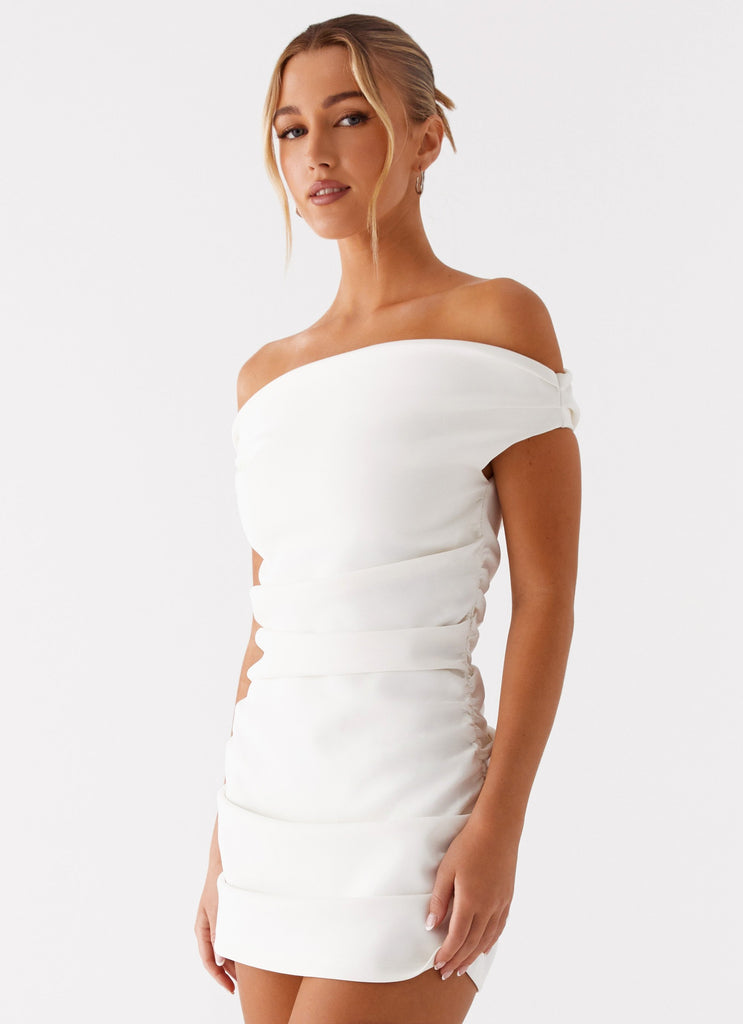 Peppermayo Peppermayo Exclusive - Morgan Off Shoulder Mini Dress - Ivory