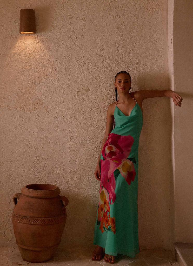 Peppermayo Peppermayo Exclusive - Morning Crush Cowl Maxi Dress - Jungle Bloom