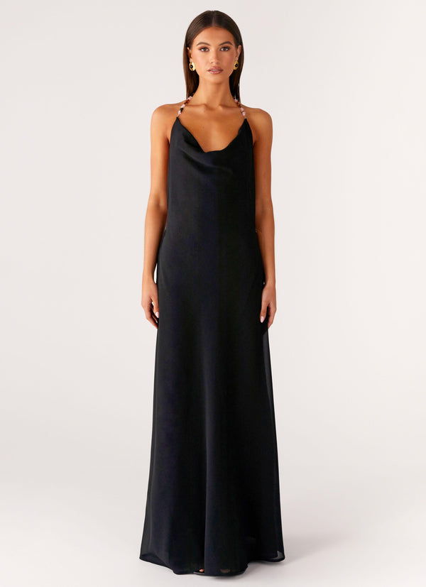 peppermayo Peppermayo Exclusive - Morning Crush Cowl Maxi Dress - Black