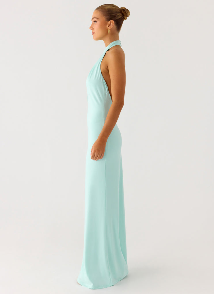 Peppermayo Peppermayo Exclusive - Mougleta Backless Maxi Dress - Aqua
